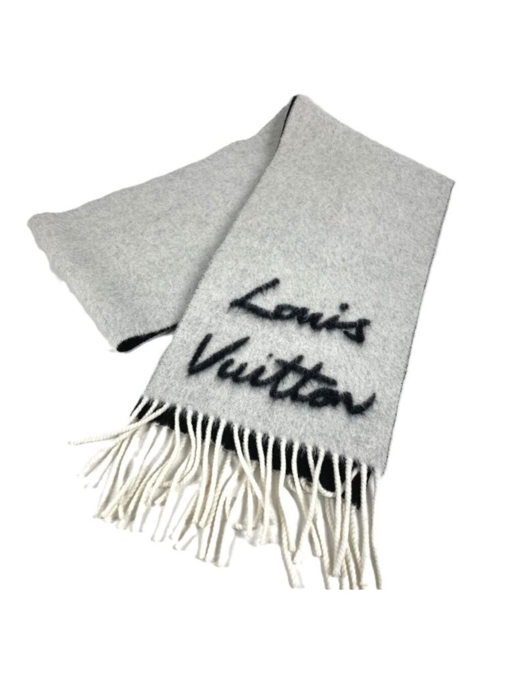 Louis Vuitton Scarf Fluffy Gram Wool White